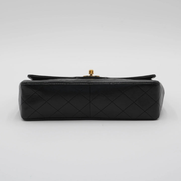 CHANEL Black Classic Single Flap Quilted Lambskin Shoulder Bag CHANEL
