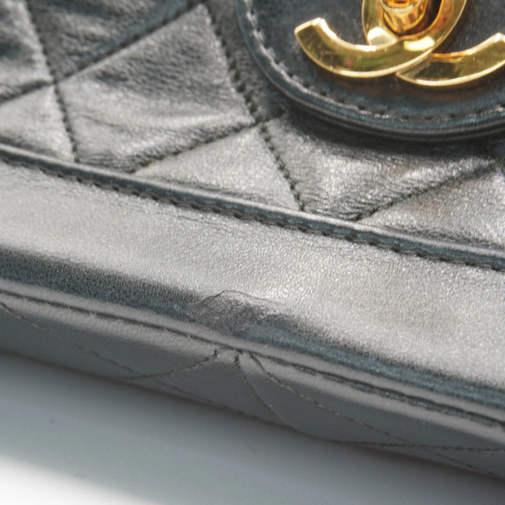 CHANEL Black Classic Single Flap Quilted Lambskin Shoulder Bag CHANEL