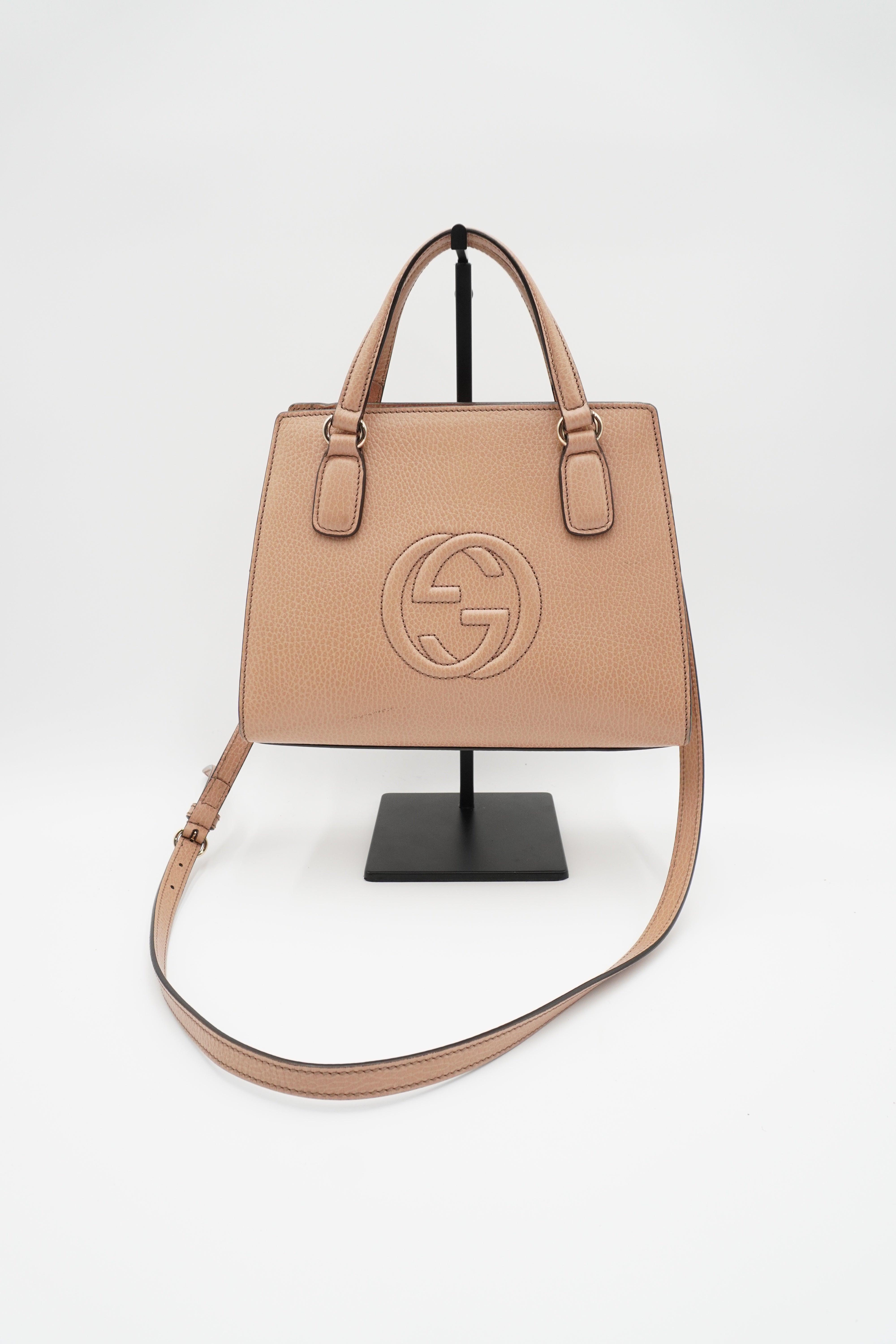 Gucci Beige Leather Soho 2 WAY Handbag BAGPHIC