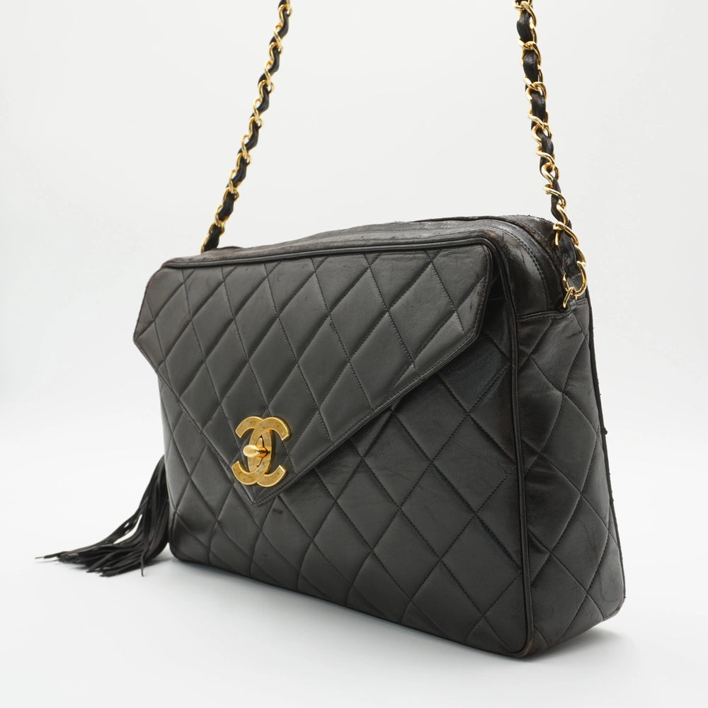 CHANEL Large Vintage Quilted Leather Shoulder Bag CHANEL